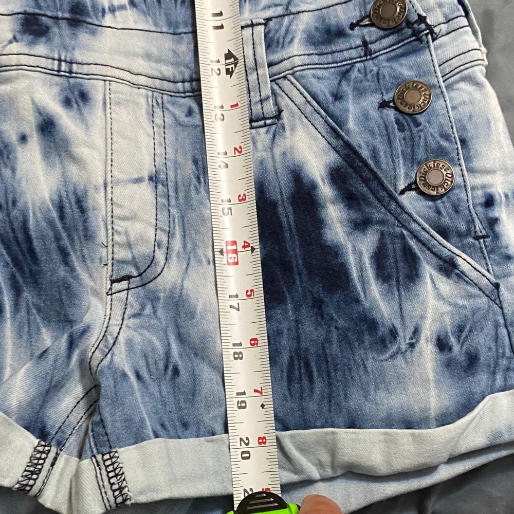 Dickies Blue and White Tie-Dye Denim Short Overalls - Picture 3 of 8